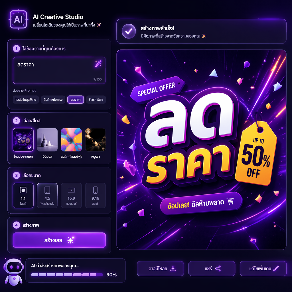 ภาพประกอบการสร้างแบนเนอร์ด้วย AI